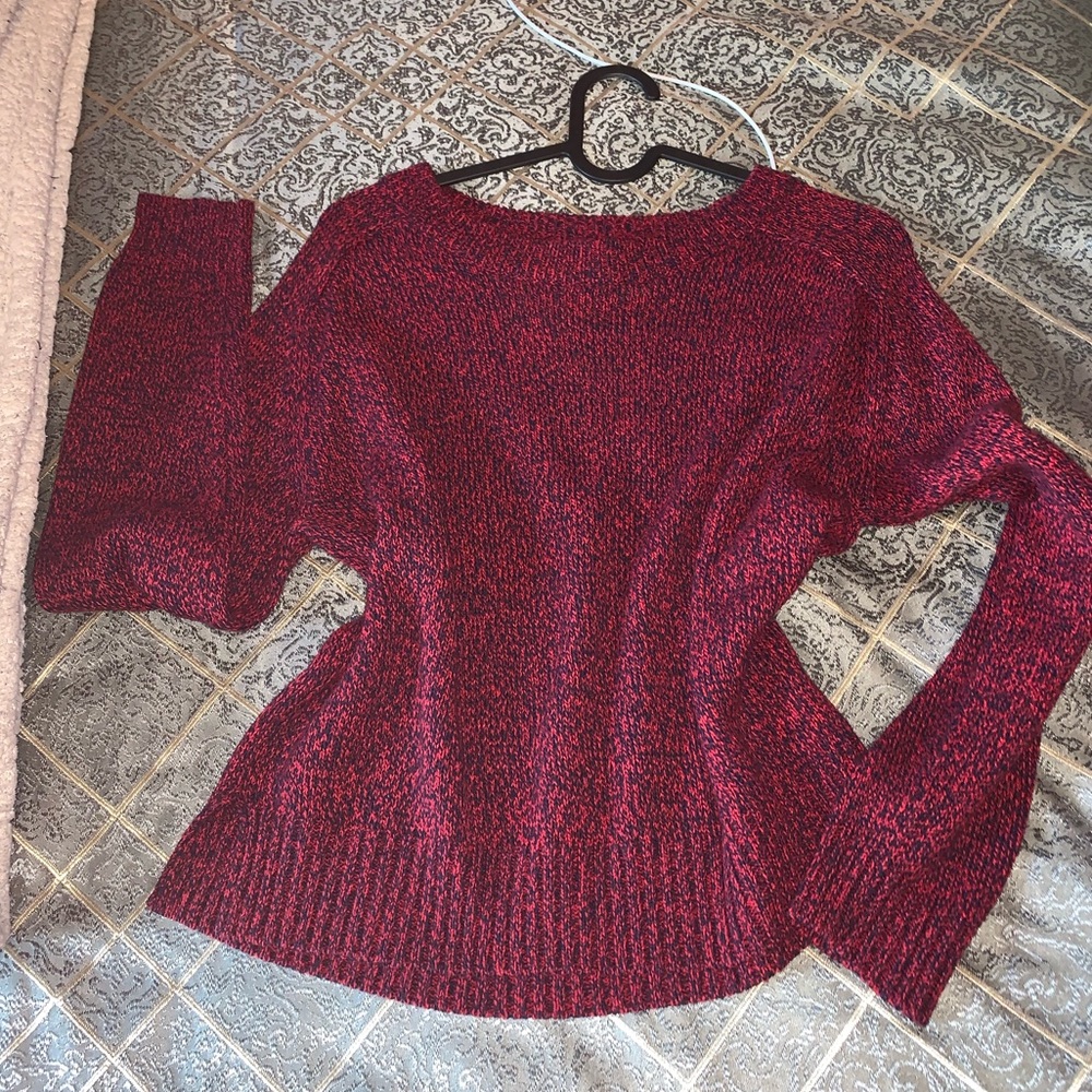 Burgundy knit sweater